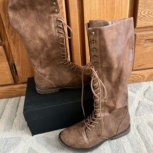 7.5 Target Brown Knee High combat boots